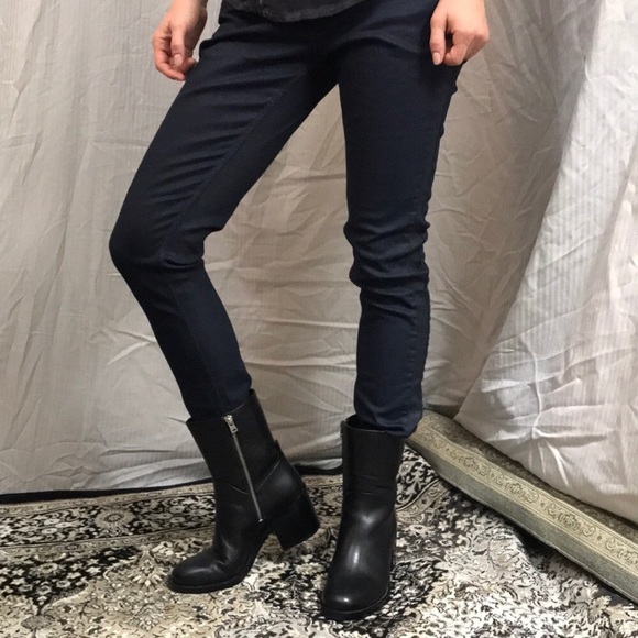 Allsaints black 100% leather boots low block heel - Picture 8 of 8